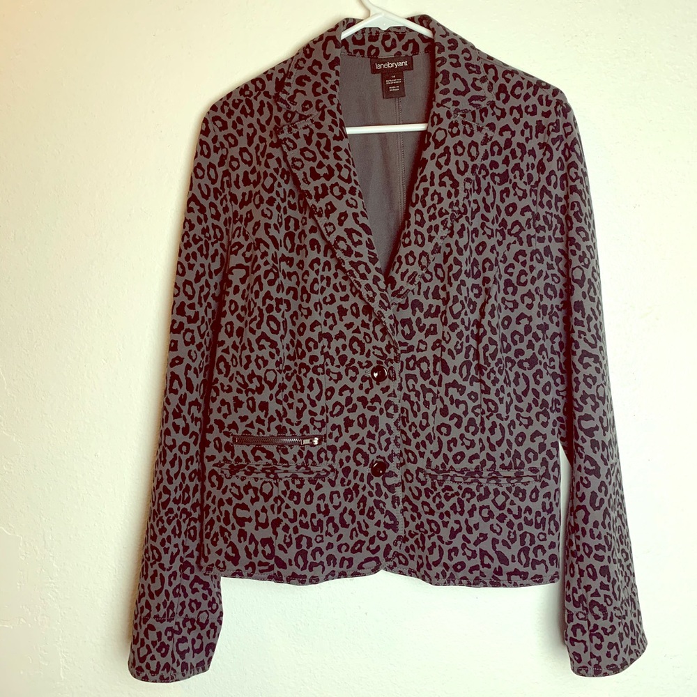 Lane Bryant leopard print blazer size 14